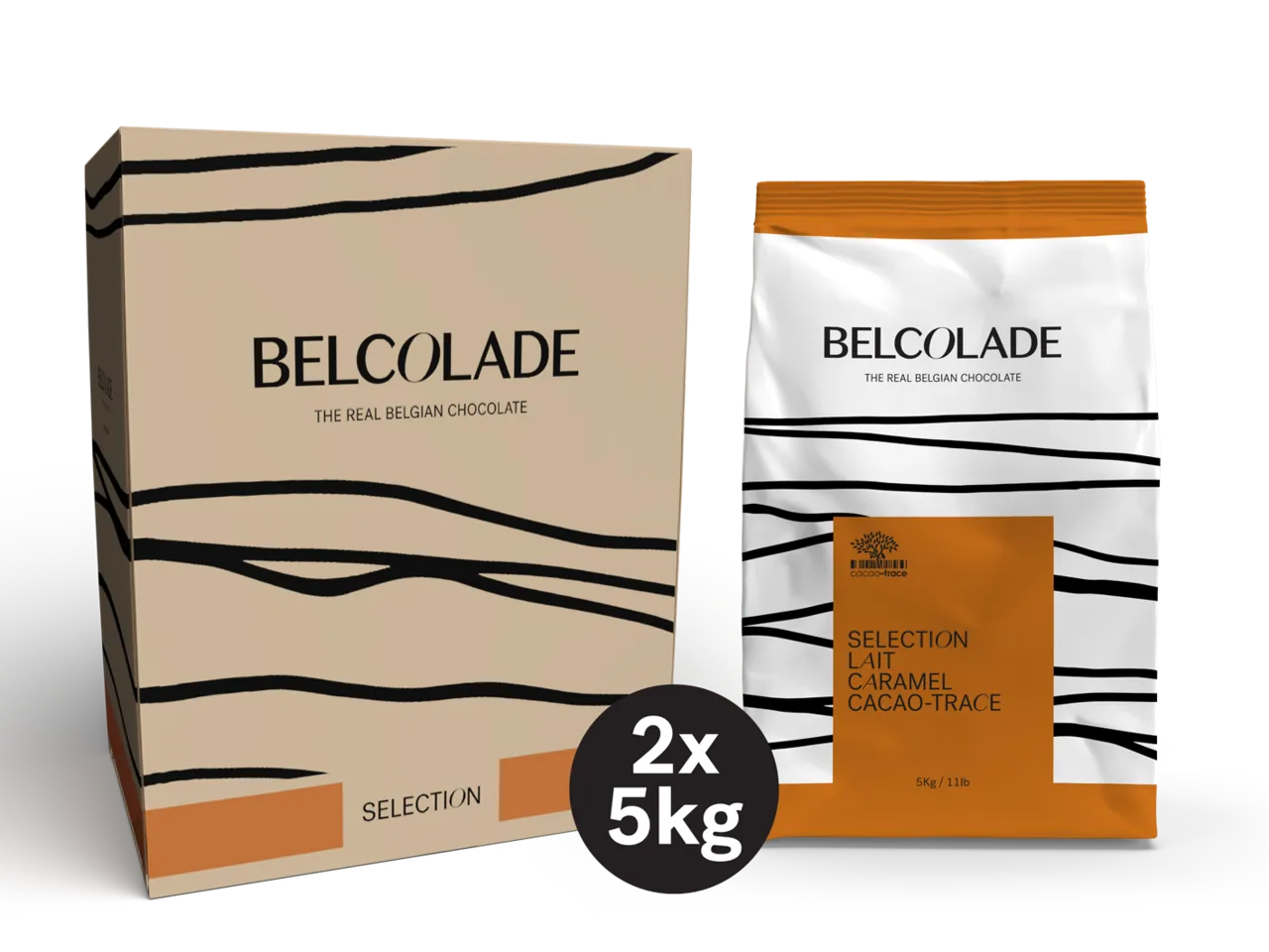 Belcolade Karamel chocolade Doos 2 x 5 kg Lait Caramel CAR/J 5 kg Cacao-Trace Belcolade Lait Caramel Cacao-Trace/Bestel eenvoudig online/Anisana