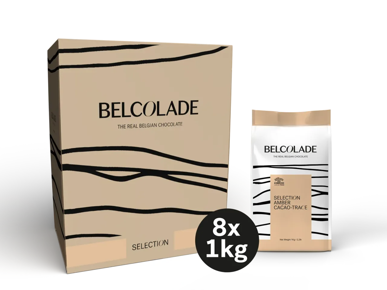 Belcolade Karamel chocolade Doos 8 x 1 kg Selection Amber Cacao-Trace 1 kg Belcolade Selection Amber Cacao-Trace /Bestel eenvoudig online/Anisana