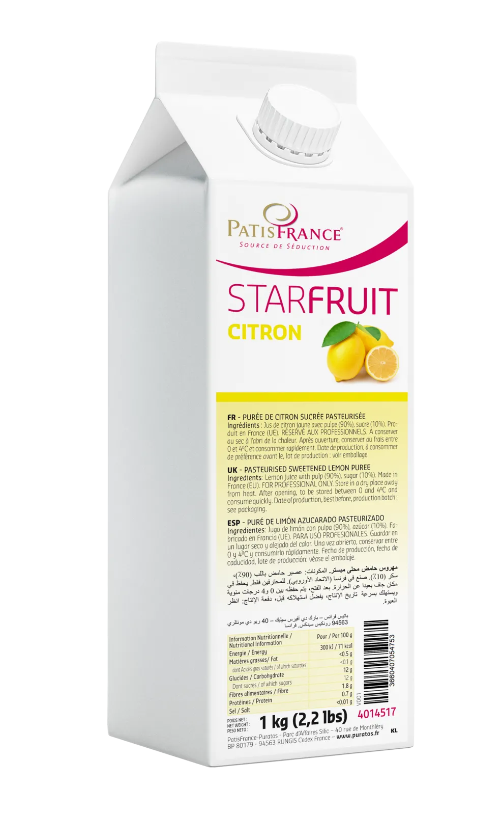 Puratos Fruitpurees 1 kg Puratos Starfruit Citron – citroenfruitpuree 1 kg Puratos Starfruit Citron – citroenfruitpuree 1 kg