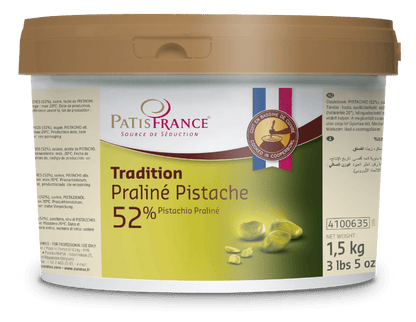 Anisana BV Notenpasta PatisFrance  Praline Pistaches 52% 1,5 kg PatisFrance Praline Pistaches 52%