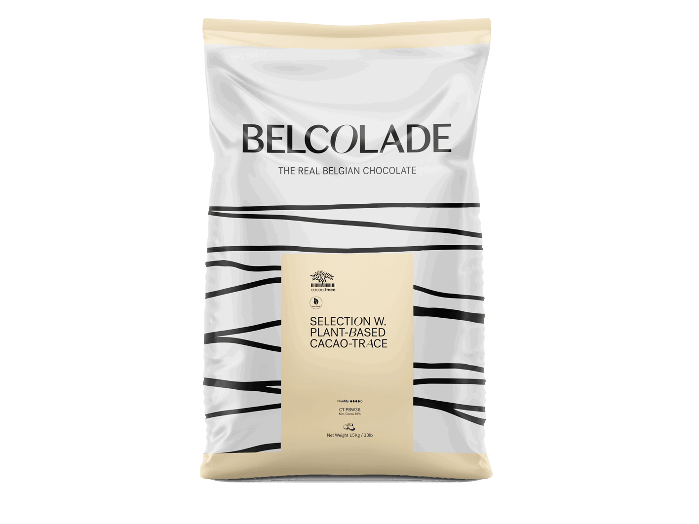 Belcolade Bakvaste chocolade Plantaardig Cacao-Trace wit 15 kg Plantaardig Cacao-Trace melk. 15 kg/Bestel eenvoudig online/Anisana