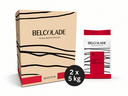 Belcolade Donkere chocolade Doos 2 x 5 kg Selection Noir Cacao-Trace C501/J 5kg Selection Noir Chocolade 5kg – Professionele Couverture voor Patissiers | Anisana