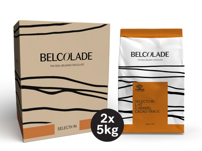 Belcolade Karamel chocolade Doos 2 x 5 kg Lait Caramel CAR/J 5 kg Cacao-Trace Belcolade Lait Caramel Cacao-Trace/Bestel eenvoudig online/Anisana