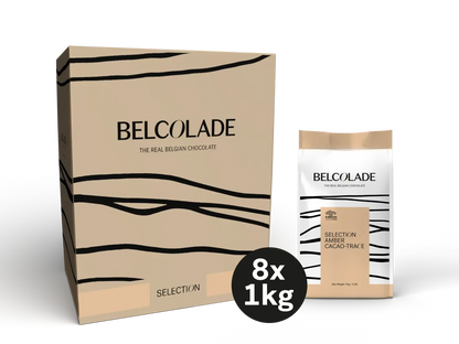 Belcolade Karamel chocolade Doos 8 x 1 kg Selection Amber Cacao-Trace 1 kg Belcolade Selection Amber Cacao-Trace /Bestel eenvoudig online/Anisana
