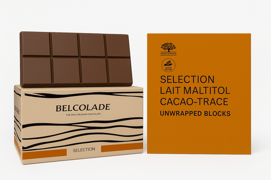 Belcolade Suikervrij/suikerarm Belcolade Selection Lait (suikervrij)  Blok O3X5/J Maltitol Cacao Trace 5 kg Belcolade Selection Lait (suikervrij)  Blok O3X5/J Maltitol Cacao Trace 5 kg/Bestel eenvoudig online/Anisana