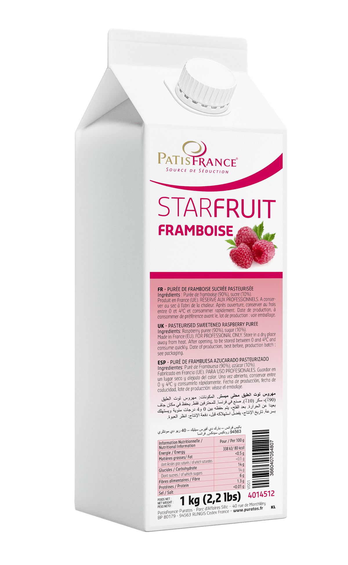 Puratos Fruitpuree 1 kg Puratos Starfruit Framboise – frambozenfruitpuree 1 kg Puratos Starfruit Framboise – frambozenfruitpuree 1 kg