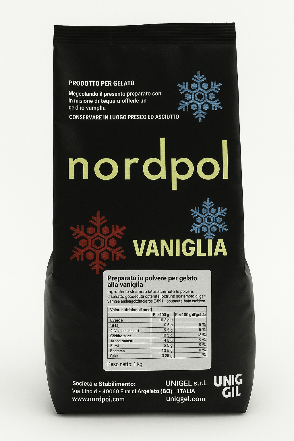 Unigel/Nordpol Instant ijsmix 1.25 kg Instant Vanille IJsmix Vanille (instant)/Bestel eenvoudig online/Anisana