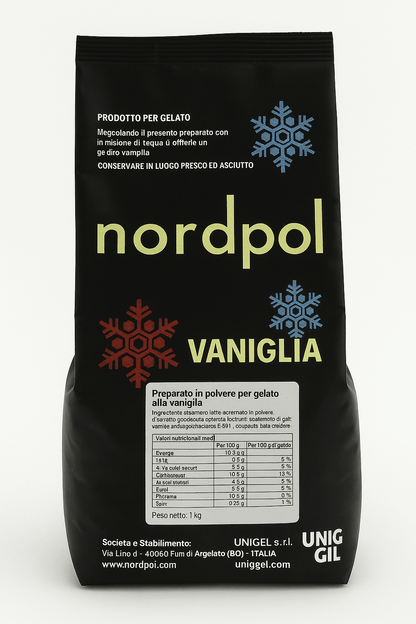 Unigel/Nordpol Instant ijsmix 1.25 kg Instant Vanille IJsmix Vanille (instant)/Bestel eenvoudig online/Anisana