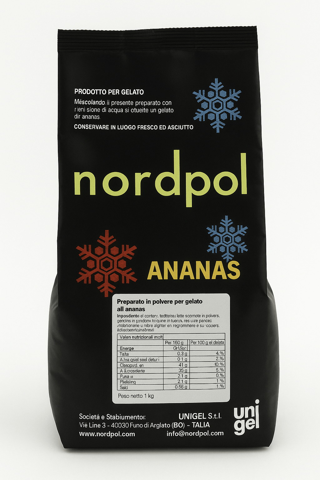 Unigel/Nordpol Instant ijsmix 1.50 kg Instant Ananas IJsmix Ananas (instant)/Bestel eenvoudig online/Anisana