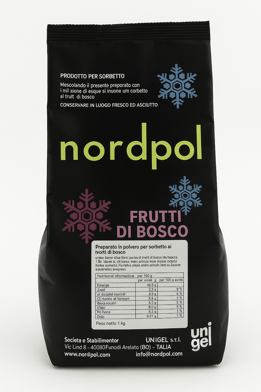 Unigel/Nordpol Instant ijsmix 1.50 kg Instant Bosvruchten IJsmix Bosvruchten (instant)/Bestel eenvoudig online/Anisana