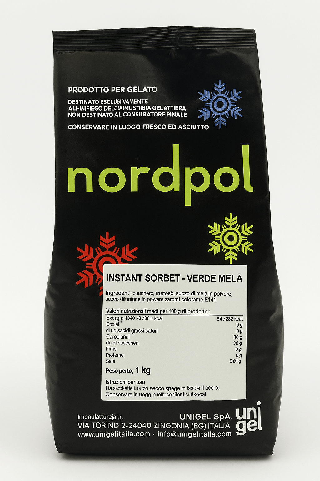 Unigel/Nordpol Instant ijsmix 1.50 kg Instant Groene Appel IJsmix Groene appel (instant)/Bestel eenvoudig online/Anisana