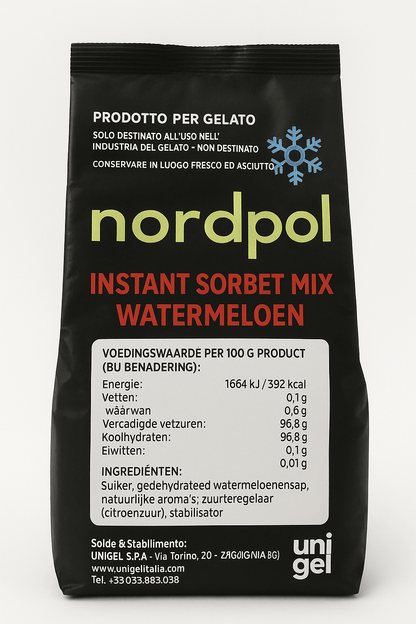 Unigel/Nordpol Instant ijsmix 1.50 kg Instant Watermeloen IJsmix Watermeloen (instant)/Bestel eenvoudig online/Anisana